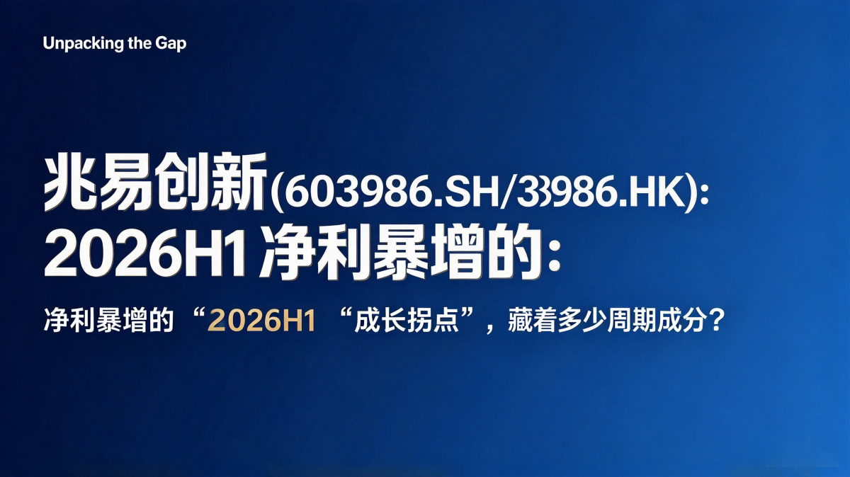 兆易创新(603986.SH /3986.HK):2026H1 净利暴增的"成长拐点"，藏着多少周期成分？