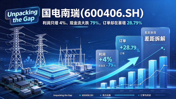 国电南瑞(600406.SH)：利润只增 4%、现金流大跌 79%，订单却在暴增 28.79%